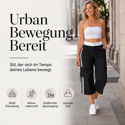 📢📢50%Rabatt!!!🎉✨Sportliche Capri-Cargohose für Damen mit Seitenstreifen