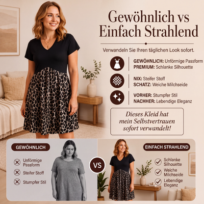 👗 Damen Midi-Kleid mit V-Ausschnitt & kurzen Ärmeln – Eleganter Schnitt, leichter Stoff & vielseitig kombinierbar | Perfekt für Alltag, Büro & warme Tage – Jetzt -50%!