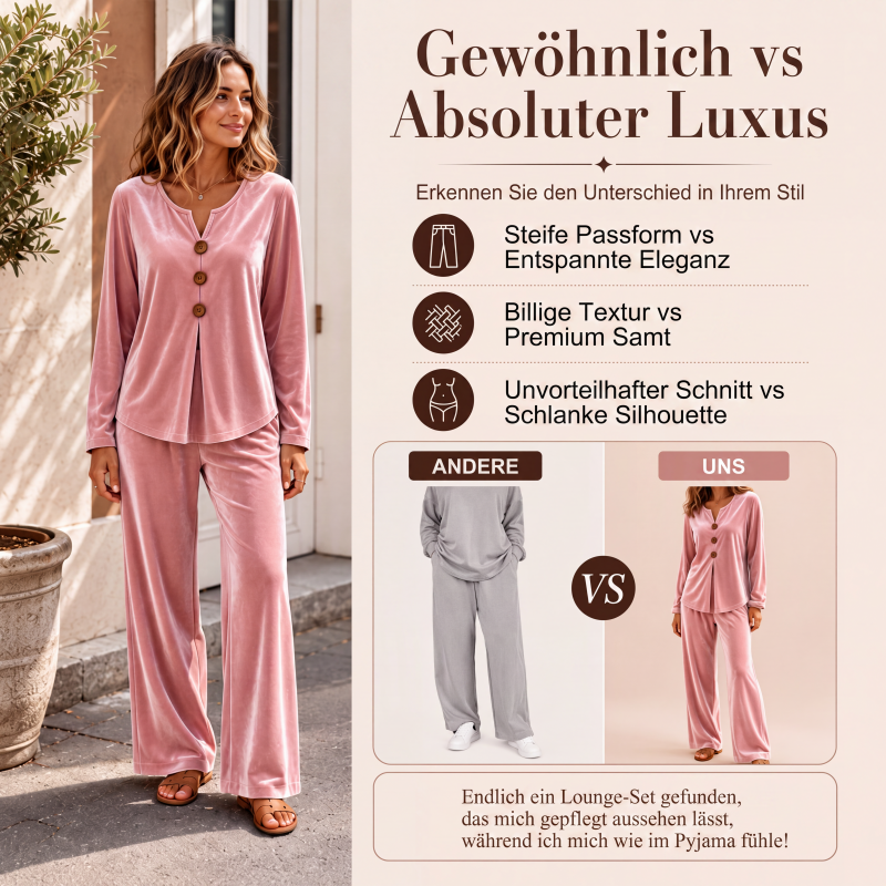 🌸 Samt-Loungewear-Set – Leichter Stoff, weiche Haptik & vielseitig kombinierbar – Ideal für gemütliche Tage & spontane Treffen versandfrei