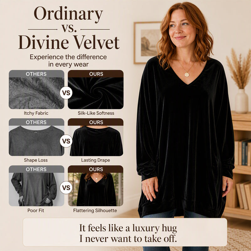 👚 Samt-Oberteil für Damen mit V-Ausschnitt & langen Ärmeln – Edler Glanz, weicher Stoff & feminine Silhouette | Perfekt für Alltag, Büro & besondere Anlässe – Jetzt -50%!