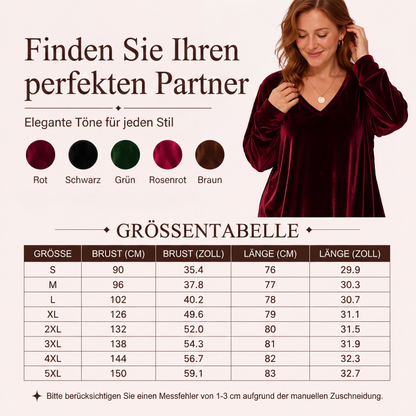 👚 Samt-Oberteil für Damen mit V-Ausschnitt & langen Ärmeln – Edler Glanz, weicher Stoff & feminine Silhouette | Perfekt für Alltag, Büro & besondere Anlässe – Jetzt -50%!