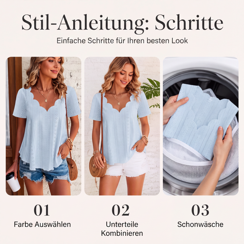 👚 Atmungsaktives Jacquard-Oberteil mit V-Ausschnitt – Edles Muster, leichter Stoff & feminine Silhouette | Perfekt für Alltag, Büro & warme Tage – Jetzt -50%!