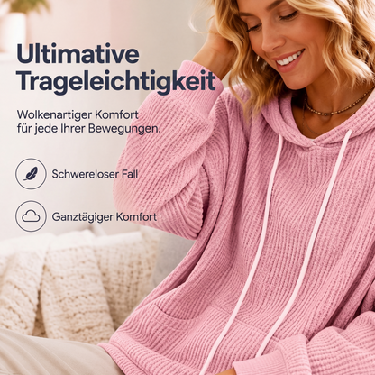 🧥 Lockere Damen-Kapuzenpullover aus Waffelstrick mit Taschen – Kuscheliger Waffelstrick, praktische Taschen & lässiger Look | Perfekt für Alltag, Freizeit & kühle Tage – Jetzt -50%!
