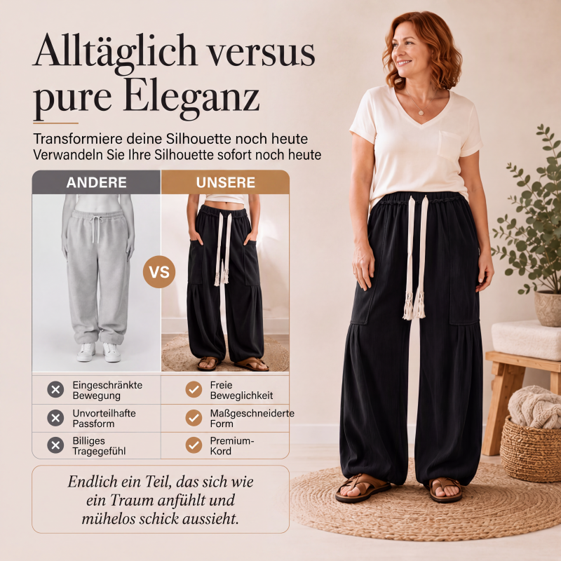 👖 Cord-Cargohose mit Kordelzug für Damen – Lässiger Vintage-Look, weicher Stoff & praktische Taschen | Perfekt für Alltag, Freizeit & kühle Tage – Jetzt -50%!