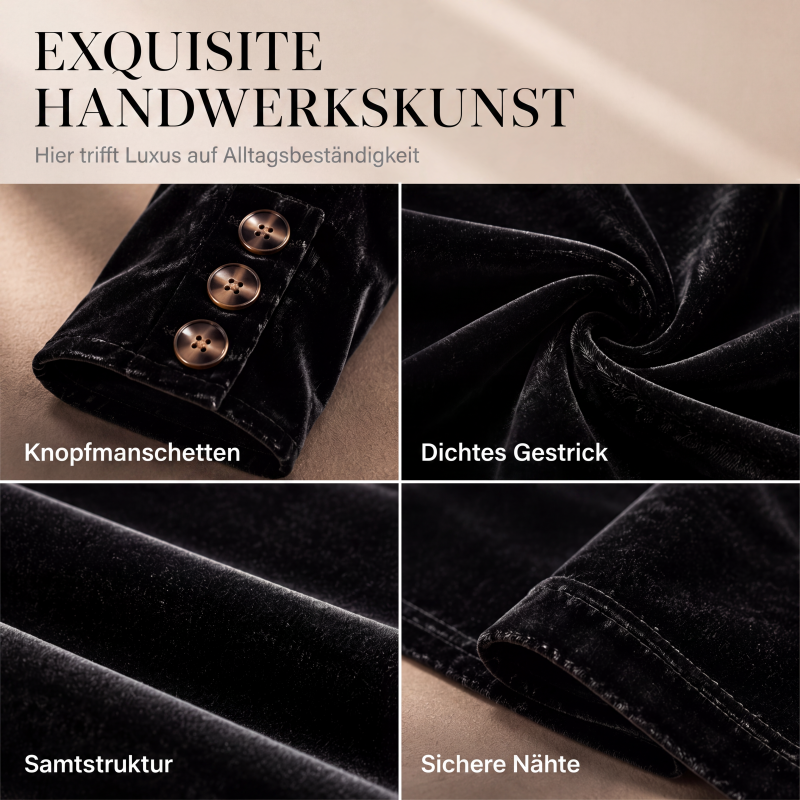👚 Damen Samtoberteil mit V-Ausschnitt & langen Ärmeln – Edler Glanz, weicher Samt & feminine Silhouette | Perfekt für Alltag, Büro & besondere Anlässe – Jetzt -50%!