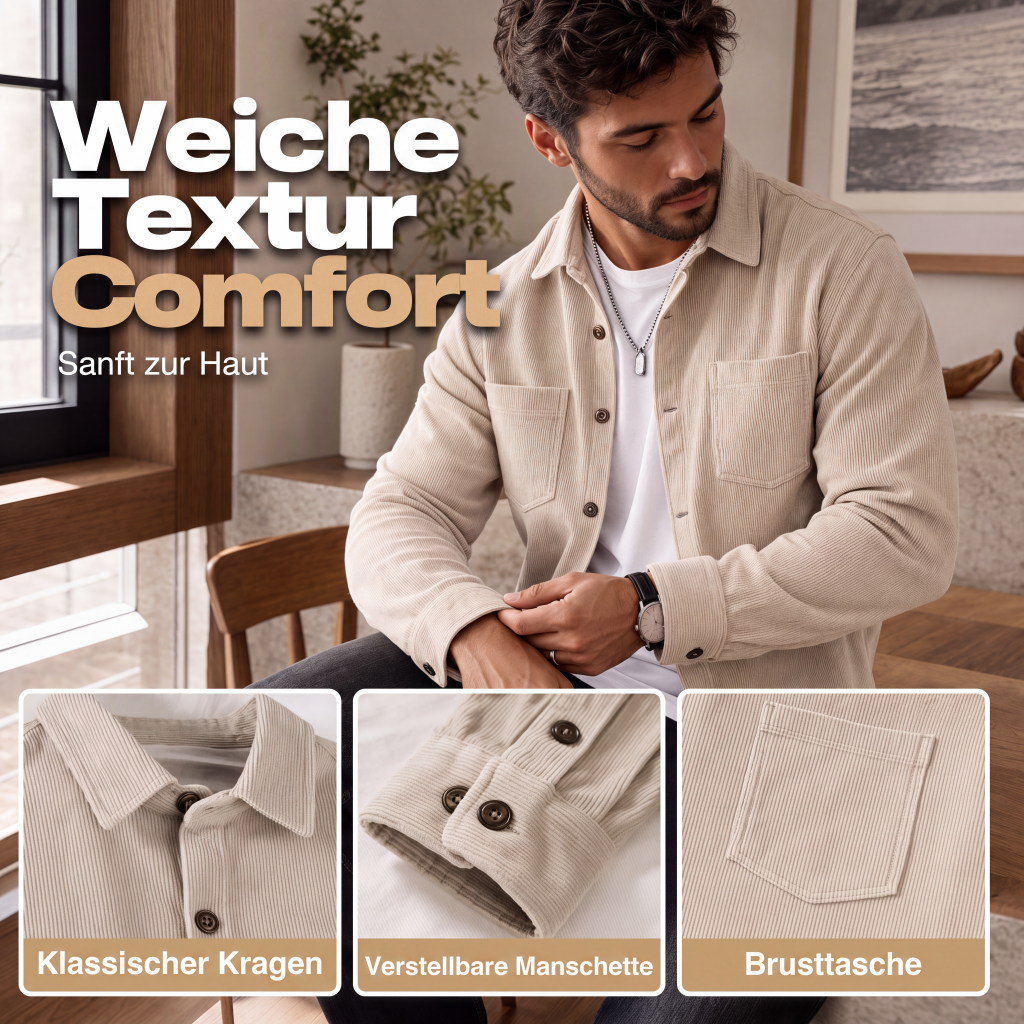 🎯 50%-Schnäppchen! Herren-Casual-Cordhemdjacke