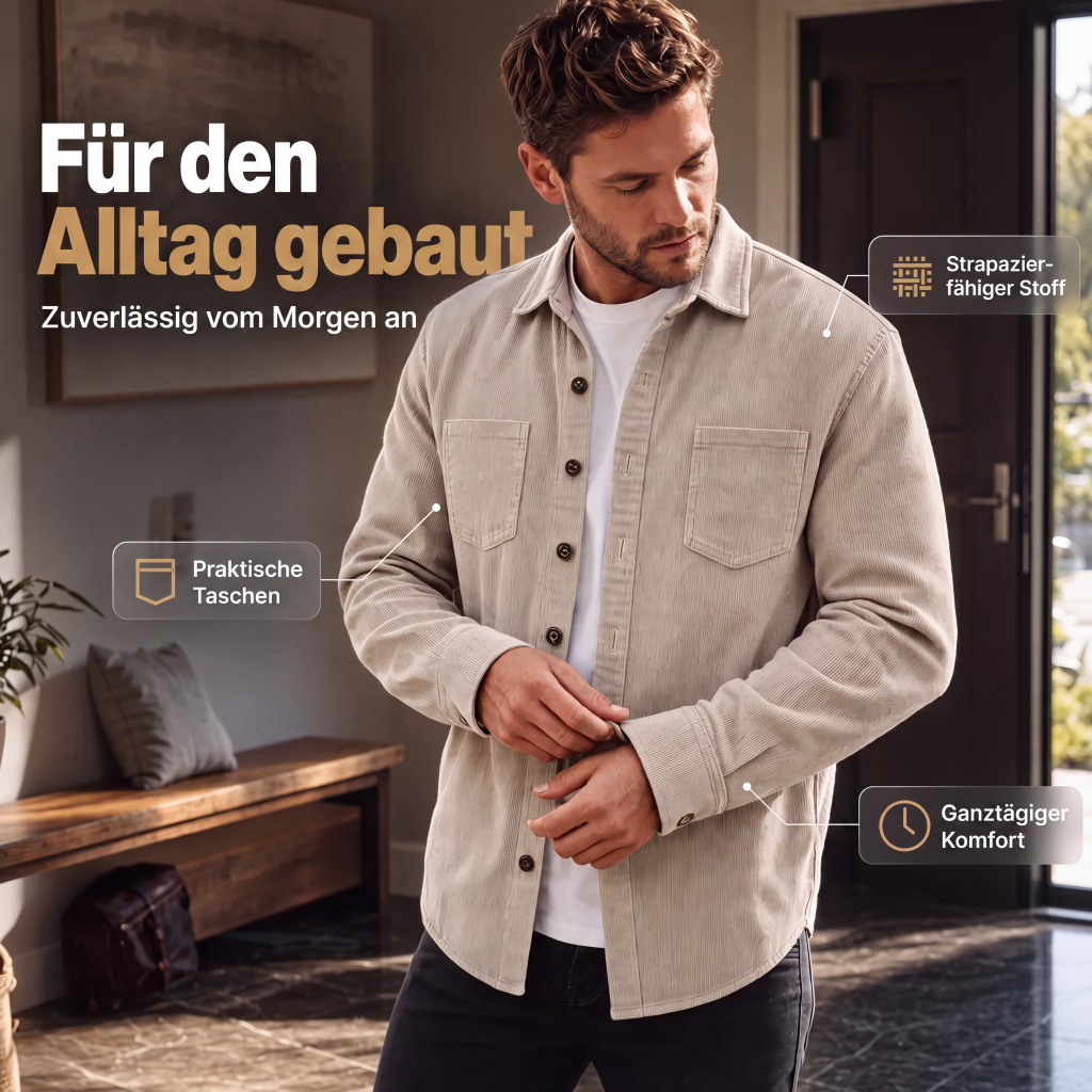 🎯 50%-Schnäppchen! Herren-Casual-Cordhemdjacke