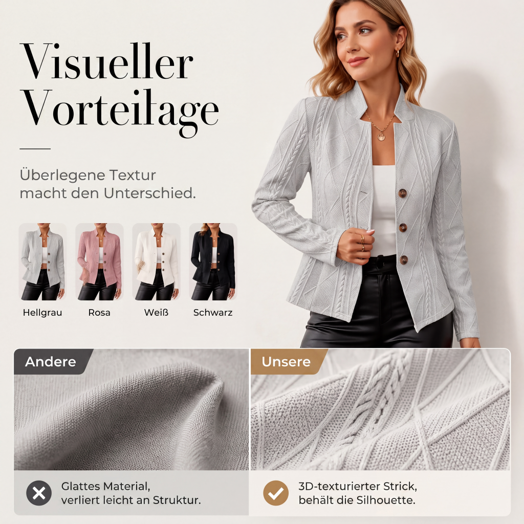 🧥 Strukturierter Blazer für Damen mit Knopfleiste – Stilvoller Look, hochwertige Verarbeitung & vielseitig kombinierbar | Perfekt für Büro, Alltag & besondere Anlässe – Jetzt -50%!