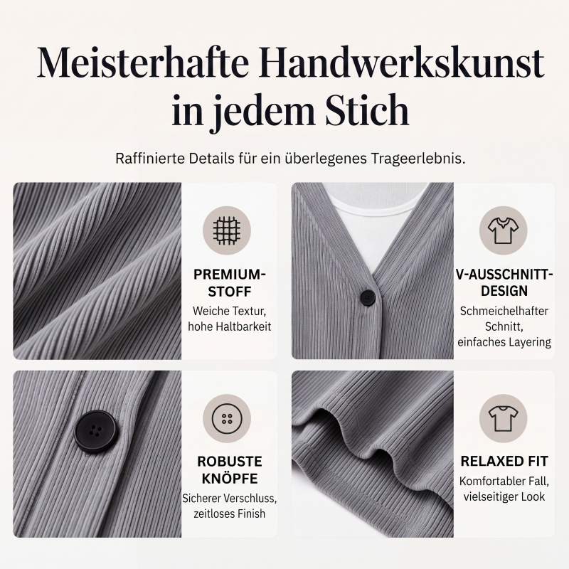 📢📢50%Rabatt!!!🎉✨Damen-Cordstrickjacke mit V-Ausschnitt