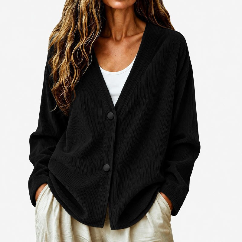 📢📢50%Rabatt!!!🎉✨Damen-Cordstrickjacke mit V-Ausschnitt