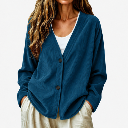 📢📢50%Rabatt!!!🎉✨Damen-Cordstrickjacke mit V-Ausschnitt
