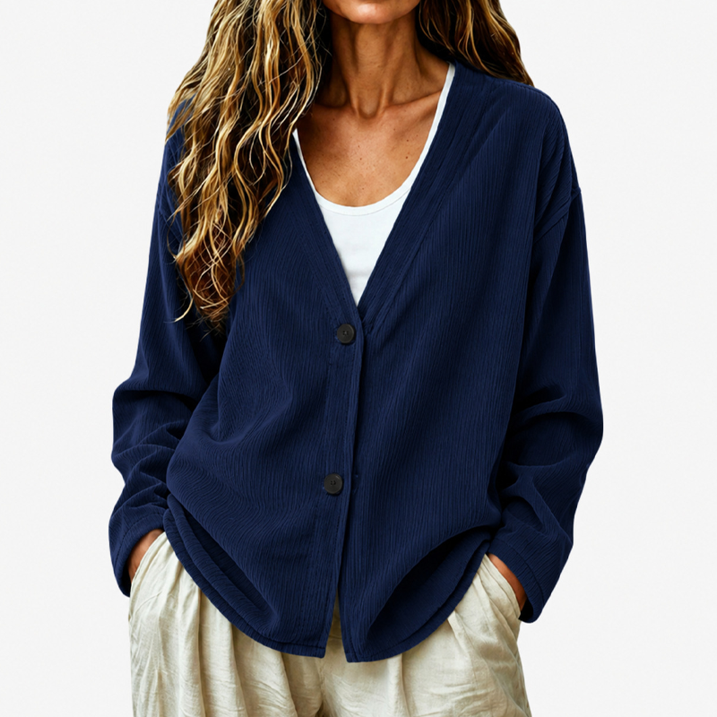 📢📢50%Rabatt!!!🎉✨Damen-Cordstrickjacke mit V-Ausschnitt