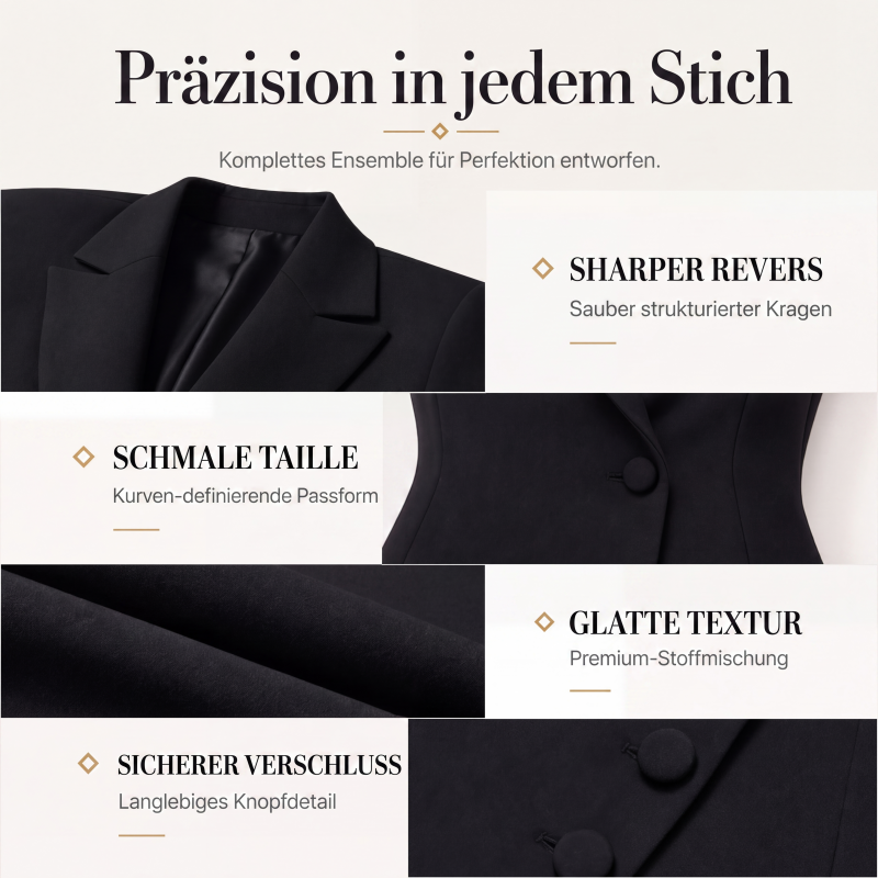 📢📢50%Rabatt!!!🎉✨Elegantes asymmetrisches einreihiges Blazerkleid für Damen