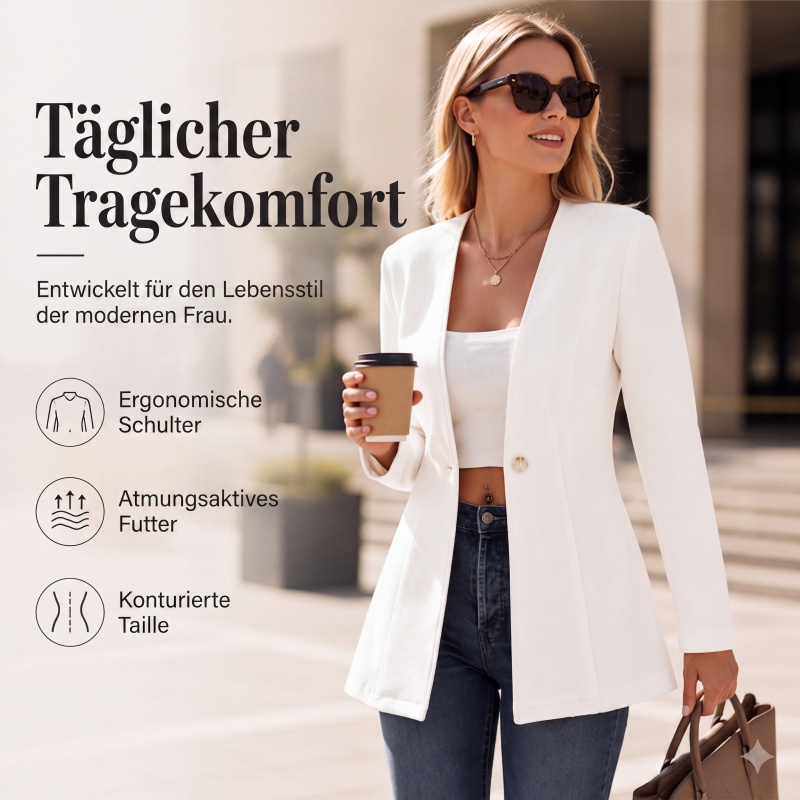 📢📢50%Rabatt!!!🎉✨Damen-Blazer mit V-Ausschnitt und einem Knopf