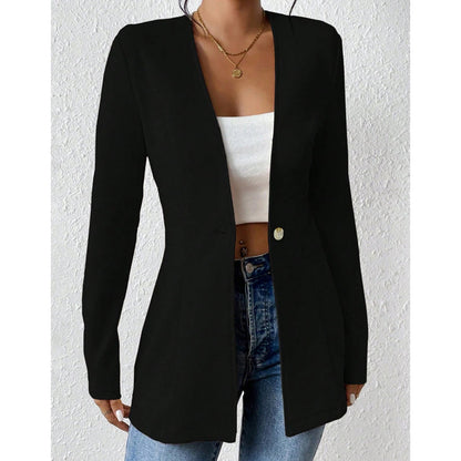 📢📢50%Rabatt!!!🎉✨Damen-Blazer mit V-Ausschnitt und einem Knopf