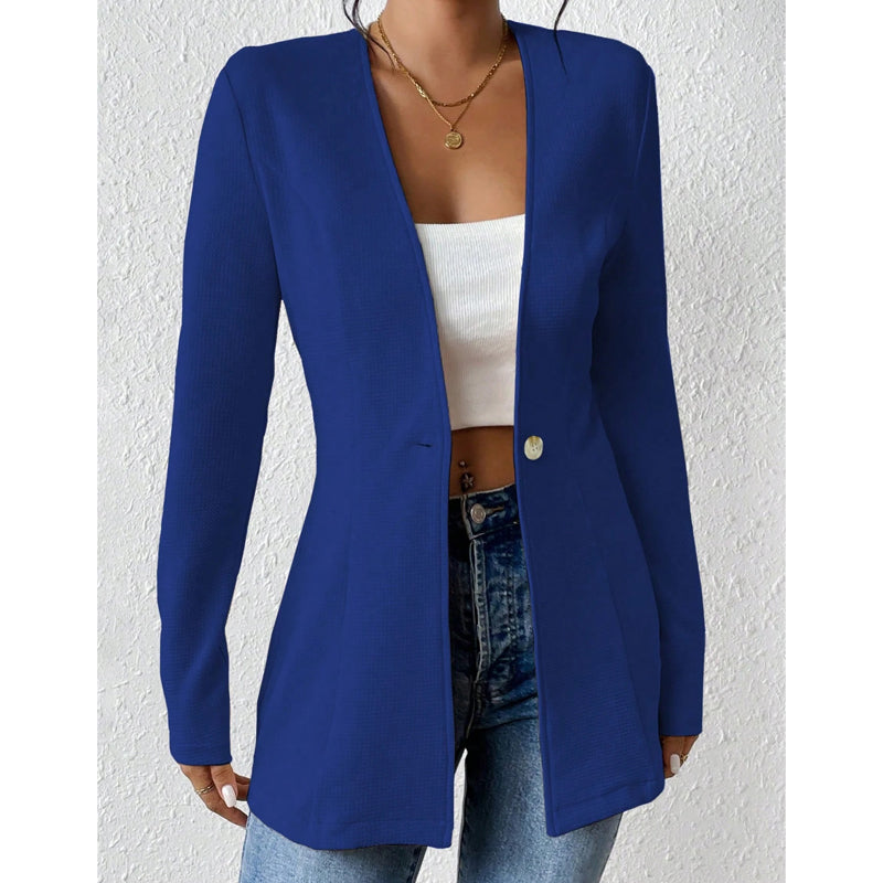 📢📢50%Rabatt!!!🎉✨Damen-Blazer mit V-Ausschnitt und einem Knopf