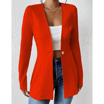 📢📢50%Rabatt!!!🎉✨Damen-Blazer mit V-Ausschnitt und einem Knopf