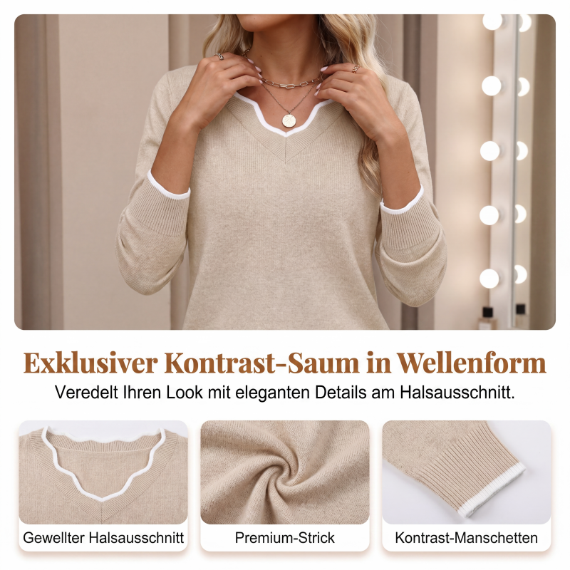 📢📢50%Rabatt!!!🎉✨Lässiges Strickoberteil mit langen Ärmeln für Damen