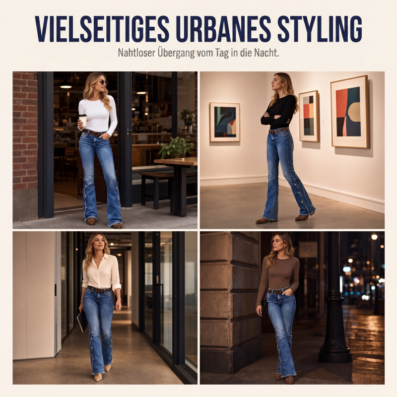 🚨 Eilmeldung: 50% endet heute Nacht! Damen High Waist Destroyed Flare Jeans