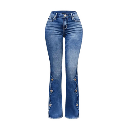 🚨 Eilmeldung: 50% endet heute Nacht! Damen High Waist Destroyed Flare Jeans
