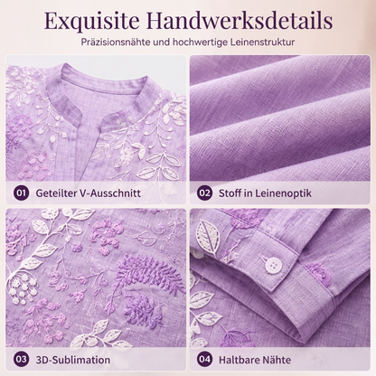 💞Bedrucktes Langarm-Pullover-Oberteil mit V-Ausschnitt für Damen, lässiges Top