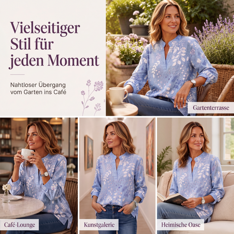 💞Bedrucktes Langarm-Pullover-Oberteil mit V-Ausschnitt für Damen, lässiges Top