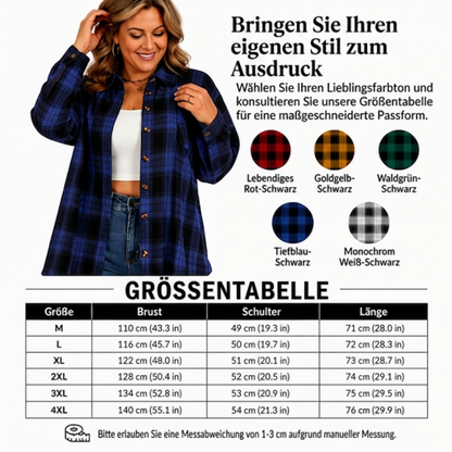 🌸 Karo-Bluse mit Knöpfen – Leichter Stoff, bequemer Schnitt & zeitloses Design – Ideal für warme Tage & entspannte Stunden