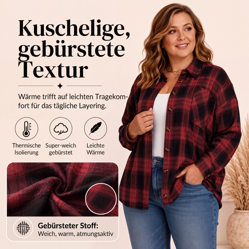 🌸 Karo-Bluse mit Knöpfen – Leichter Stoff, bequemer Schnitt & zeitloses Design – Ideal für warme Tage & entspannte Stunden
