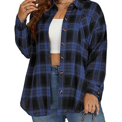 🌸 Karo-Bluse mit Knöpfen – Leichter Stoff, bequemer Schnitt & zeitloses Design – Ideal für warme Tage & entspannte Stunden