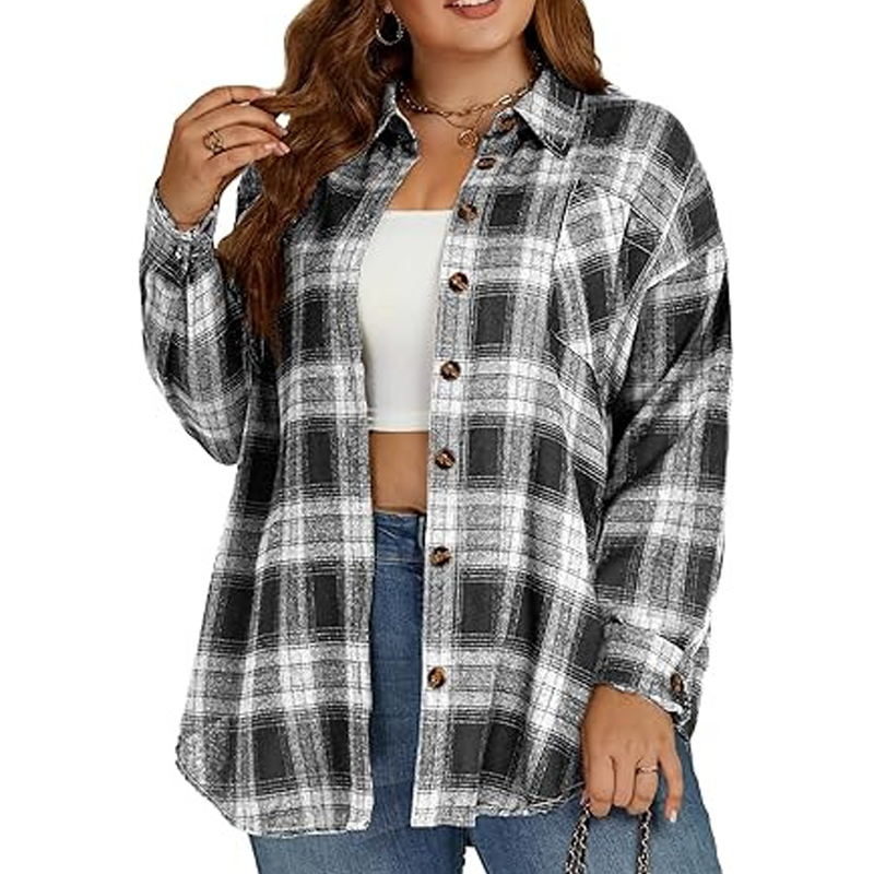 🌸 Karo-Bluse mit Knöpfen – Leichter Stoff, bequemer Schnitt & zeitloses Design – Ideal für warme Tage & entspannte Stunden