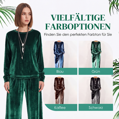 🧥 Zweiteiliges Samt-Set für Damen – Oberteil & Hose im eleganten Look | Kuscheliger Samt, bequemer Schnitt & perfekt aufeinander abgestimmt – Jetzt -50%!