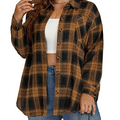 🌸 Karo-Bluse mit Knöpfen – Leichter Stoff, bequemer Schnitt & zeitloses Design – Ideal für warme Tage & entspannte Stunden