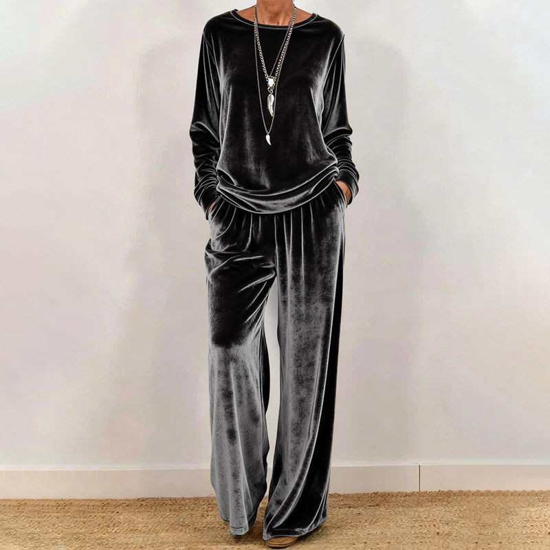 🧥 Zweiteiliges Samt-Set für Damen – Oberteil & Hose im eleganten Look | Kuscheliger Samt, bequemer Schnitt & perfekt aufeinander abgestimmt – Jetzt -50%!