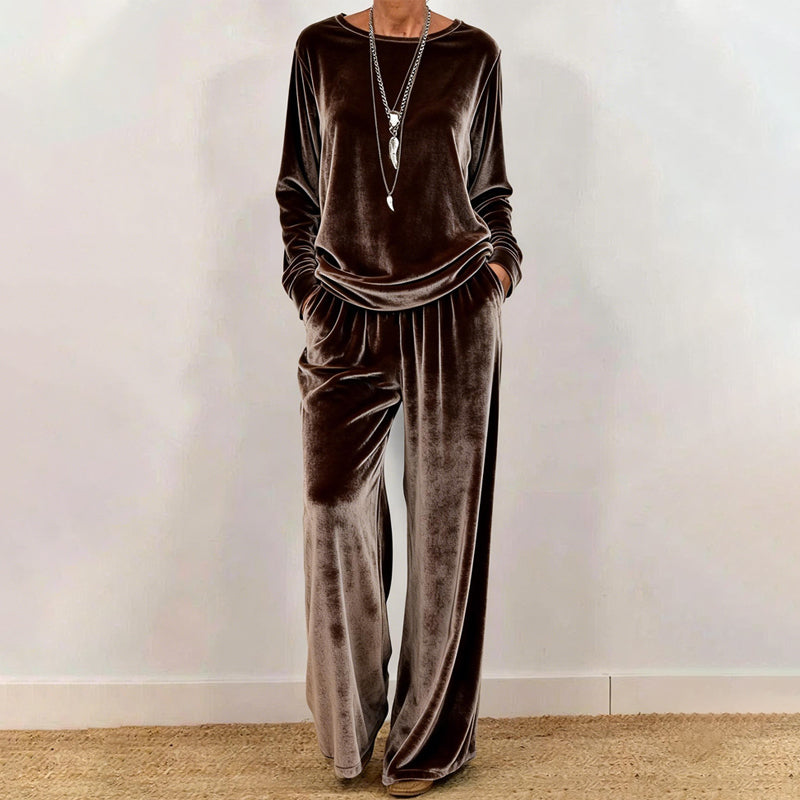 🧥 Zweiteiliges Samt-Set für Damen – Oberteil & Hose im eleganten Look | Kuscheliger Samt, bequemer Schnitt & perfekt aufeinander abgestimmt – Jetzt -50%!
