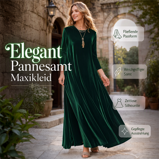 🌸 Maxikleid aus Samt – Leichter Stoff, bequemer Schnitt & zeitloses Design – Ideal für Frühling, Herbst & stilvolle Auftritte