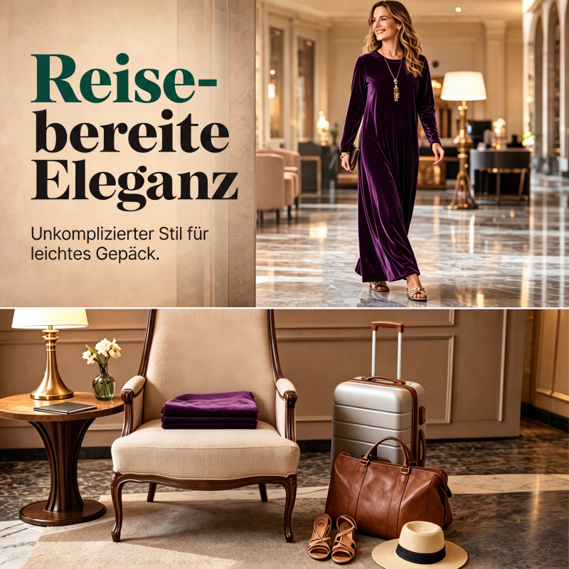 🌸 Maxikleid aus Samt – Leichter Stoff, bequemer Schnitt & zeitloses Design – Ideal für Frühling, Herbst & stilvolle Auftritte