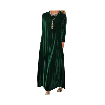 🌸 Maxikleid aus Samt – Leichter Stoff, bequemer Schnitt & zeitloses Design – Ideal für Frühling, Herbst & stilvolle Auftritte
