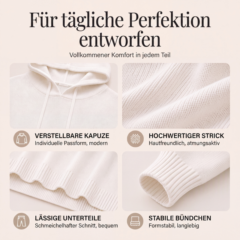 📢📢50%Rabatt!!!🎉✨Legerer Strickpullover mit Kapuze für Damen