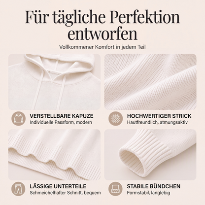 📢📢50%Rabatt!!!🎉✨Legerer Strickpullover mit Kapuze für Damen