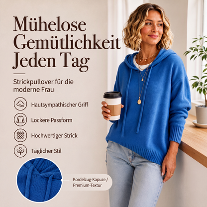 📢📢50%Rabatt!!!🎉✨Legerer Strickpullover mit Kapuze für Damen