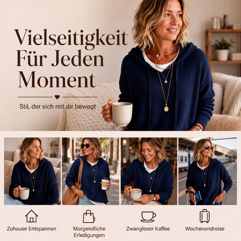 📢📢50%Rabatt!!!🎉✨Legerer Strickpullover mit Kapuze für Damen