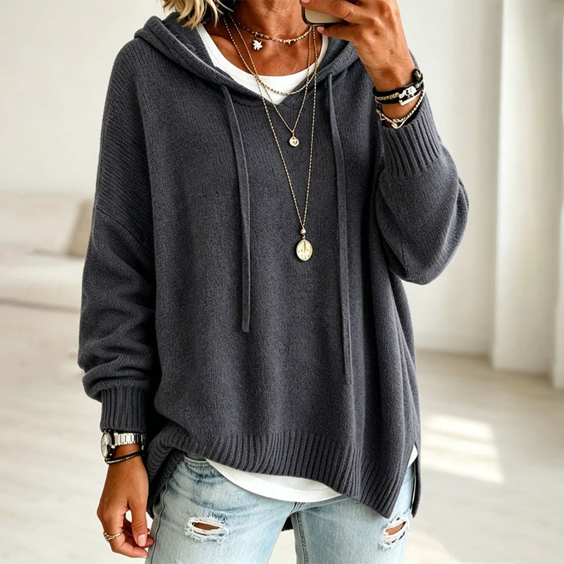 📢📢50%Rabatt!!!🎉✨Legerer Strickpullover mit Kapuze für Damen