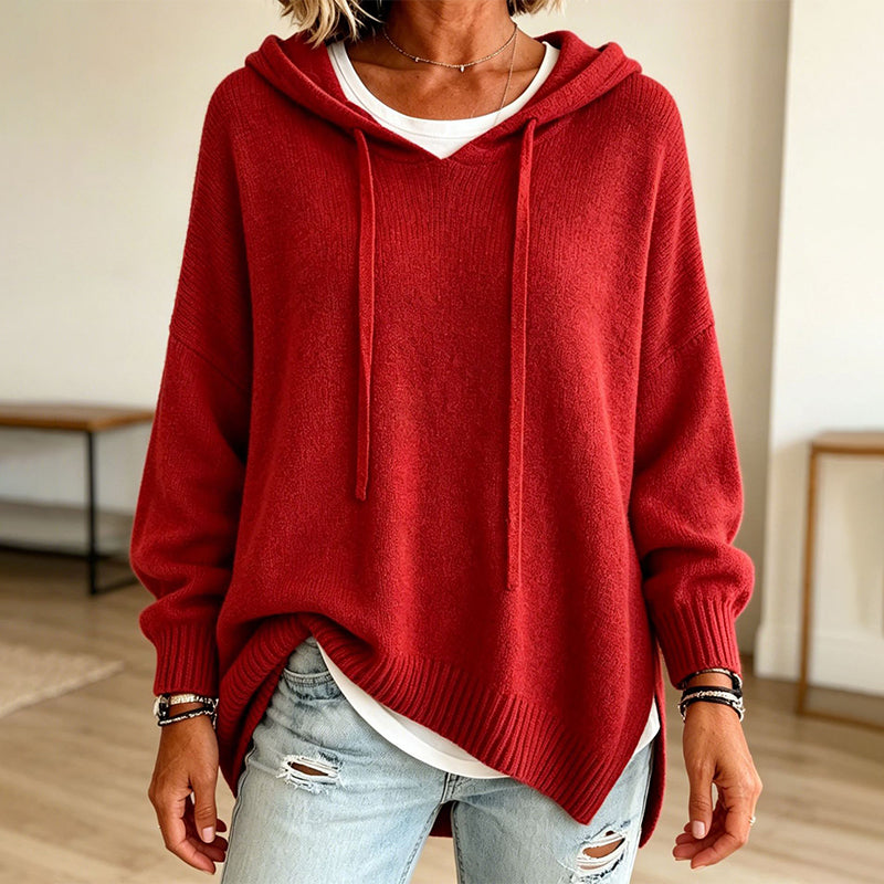 📢📢50%Rabatt!!!🎉✨Legerer Strickpullover mit Kapuze für Damen