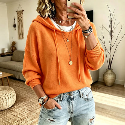 📢📢50%Rabatt!!!🎉✨Legerer Strickpullover mit Kapuze für Damen