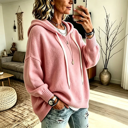 📢📢50%Rabatt!!!🎉✨Legerer Strickpullover mit Kapuze für Damen