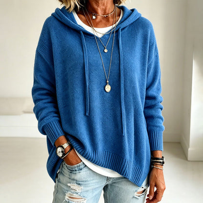 📢📢50%Rabatt!!!🎉✨Legerer Strickpullover mit Kapuze für Damen