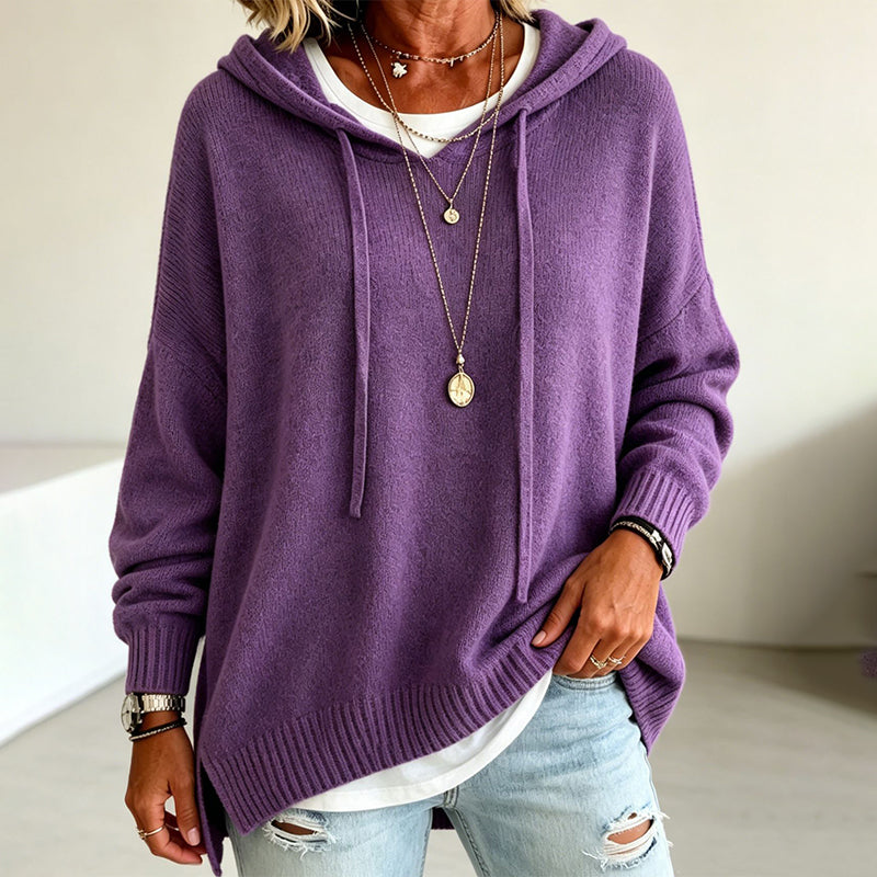 📢📢50%Rabatt!!!🎉✨Legerer Strickpullover mit Kapuze für Damen