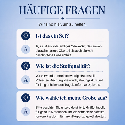 📢📢50%Rabatt!!!🎉✨Schulterfreies Oberteil mit weiter Hose für Damen – Eleganter Look, fließender Stoff & feminine Silhouette – Perfekt für warme Tage & besondere Anlässe
