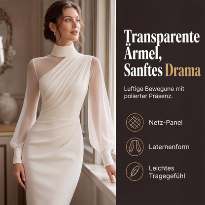 📢📢50%Rabatt!!!🎉✨Damen Bodycon-Kleid aus Netzstoff mit Stehkragen