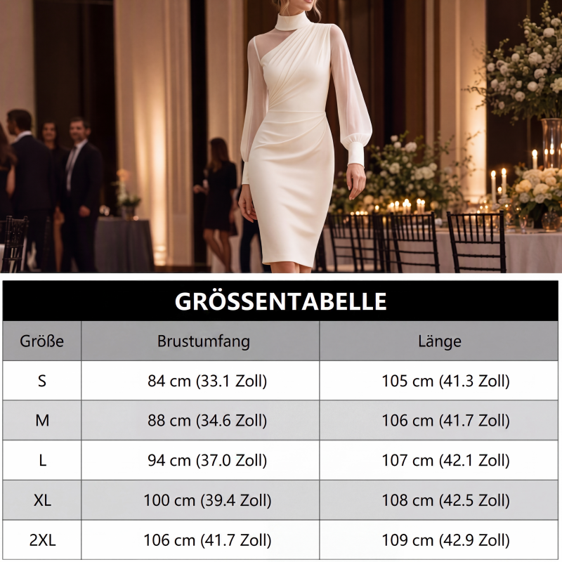 📢📢50%Rabatt!!!🎉✨Damen Bodycon-Kleid aus Netzstoff mit Stehkragen